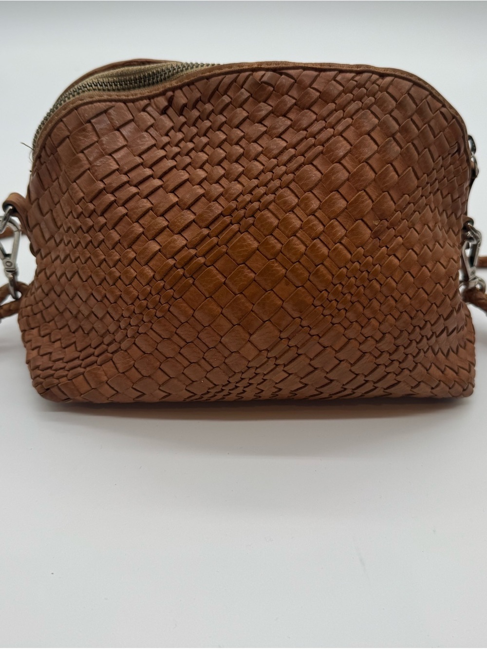 Dragon diffusion Woven Leather Crossbody Bag - Brown